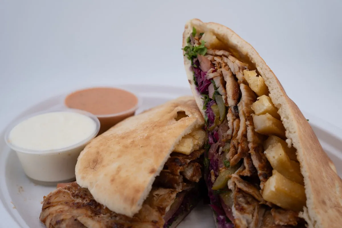 Chicken UFO stuffed döner sandwich